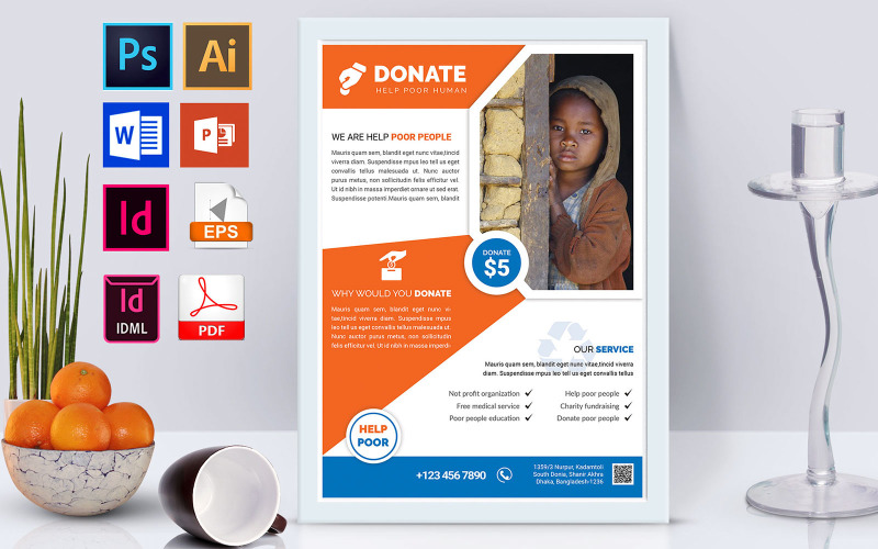 Download Фирменный стиль "Poster | Charity Donation Vol-01 - Corporate Identity Template" / Poster | Charity Donation Vol-01 - Corporate Identity Template - Фирменный стиль на тему графика charity,charity donation,charity people,kids people,child donation,old donation,measure people donation,donate for poor people,donate flyer,donate us flyer,donation flyer,charity flyer,poor p