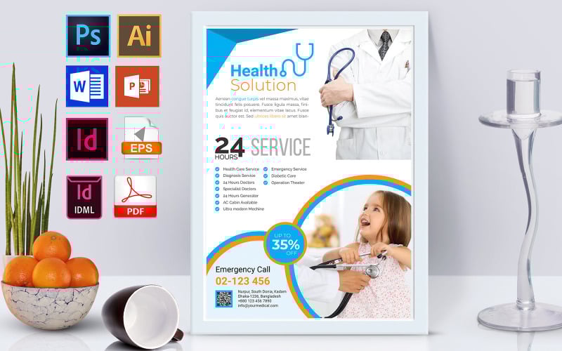 Download Фирменный стиль "Poster | Doctor &amp; Medical Vol-03 - Corporate Identity Template" / Poster | Doctor &amp; Medical Vol-03 - Corporate Identity Template - Фирменный стиль на тему графика doctor,medical,hospital,clinic,health care,child care,mother care,diabetic care,neorology,cardiology,allergy,therapy,doctor flyer,medical flyer,hospital flyer,clinic flyer,brand identity,doct