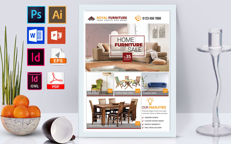 Download Фирменный стиль "Poster | Furniture Shop Vol-02 - Corporate Identity Template" / Poster | Furniture Shop Vol-02 - Corporate Identity Template - Фирменный стиль на тему графика furniture,furniture shop,furniture flyer,furniture shop flyer,wood furniture,steel furniture,table,showcase,chair,furniture handbill,furniture print template,furniture template,furniture baza