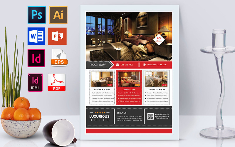 Download Фирменный стиль "Poster | Hotel Vol-02 - Corporate Identity Template" / Poster | Hotel Vol-02 - Corporate Identity Template - Фирменный стиль на тему графика hotel,restaurant,5 star hotel,3 star hotel,2 star hotel,normal hotel,hotel flyer,restaurant flyer,hotel business,couple room,hotel room,hotel details,travel hotel,tours hotel,tours flyer,trav