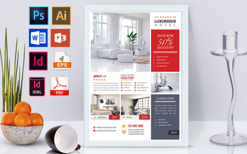 Download Фирменный стиль "Poster | Hotel Vol-04 - Corporate Identity Template" / Poster | Hotel Vol-04 - Corporate Identity Template - Фирменный стиль на тему графика hotel,restaurant,5 star hotel,3 star hotel,2 star hotel,normal hotel,hotel flyer,restaurant flyer,hotel business,couple room,hotel room,hotel details,travel hotel,tours hotel,tours flyer,trav
