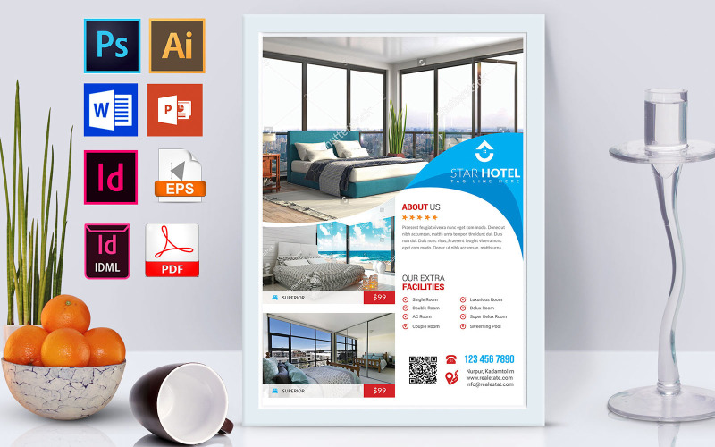 Download Фирменный стиль "Poster | Hotel Vol-09 - Corporate Identity Template" / Poster | Hotel Vol-09 - Corporate Identity Template - Фирменный стиль на тему графика hotel,restaurant,5 star hotel,3 star hotel,2 star hotel,normal hotel,hotel flyer,restaurant flyer,hotel business,couple room,hotel room,hotel details,travel hotel,tours hotel,tours flyer,trav