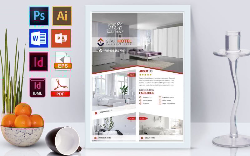 Download Фирменный стиль "Poster | Hotel Vol-10 - Corporate Identity Template" / Poster | Hotel Vol-10 - Corporate Identity Template - Фирменный стиль на тему графика hotel,restaurant,5 star hotel,3 star hotel,2 star hotel,normal hotel,hotel flyer,restaurant flyer,hotel business,couple room,hotel room,hotel details,travel hotel,tours hotel,tours flyer,trav