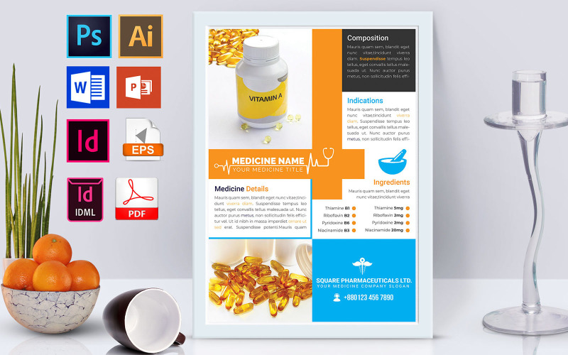 Download Фирменный стиль "Poster | Medicine Promotional Vol-01 - Corporate Identity Template" / Poster | Medicine Promotional Vol-01 - Corporate Identity Template - Фирменный стиль на тему графика medicine,pharmacy,pharmaceuticals,medicine flyer,flyer,poster,psd flyer,eps flyer,vector flyer,indesign flyer,doc file,doc flyer,ms word,ms word flyer,pdf flyer,editable flyer,free download,m