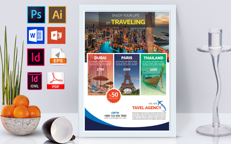 Download Фирменный стиль "Poster | Travel Agency Vol-02 - Corporate Identity Template" / Poster | Travel Agency Vol-02 - Corporate Identity Template - Фирменный стиль на тему графика business travel,tavel,travel agency,tour,tourist,tourist place,travel in thailand,thailand tour,japan tour,travel in dubai,seychelles,travel in seychelles,seychelles tour,bhutan tour,air tour