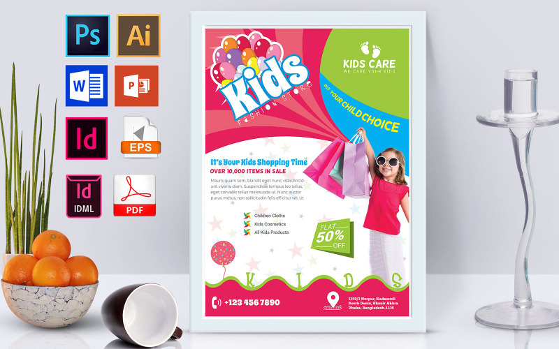 Poszter | Kids Fashion Shop Vol-01 - Vállalati-azonosság sablon