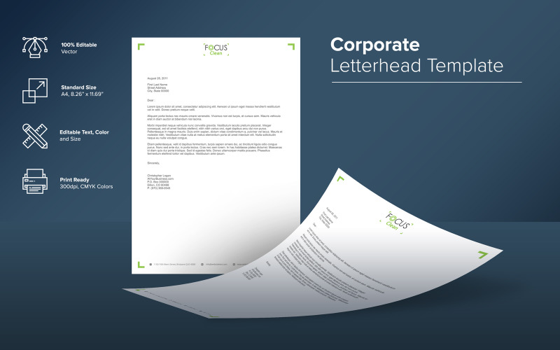 Download Фирменный стиль "Elegant Letterhead Design - Corporate Identity Template" / Elegant Letterhead Design - Corporate Identity Template - Фирменный стиль на тему графика corporate,letterhead,clean,creative,design,elegant,print,professional,simple,stylish,unique,modern,printing,layout,template,business,vector,logo,illustration,graphic