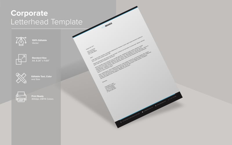 Download Фирменный стиль "Letterhead Design - Corporate Identity Template" / Letterhead Design - Corporate Identity Template - Фирменный стиль на тему графика corporate,letterhead,clean,creative,design,elegant,print,professional,simple,stylish,unique,modern,printing,layout,template,business,vector,logo,illustration,graphic