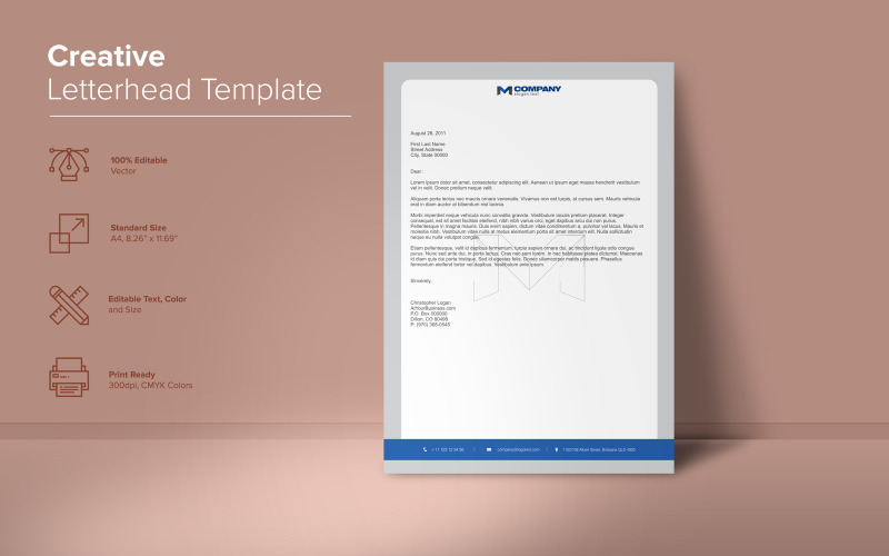 Download Фирменный стиль "Professional Letterhead Design - Corporate Identity Template" / Professional Letterhead Design - Corporate Identity Template - Фирменный стиль на тему графика corporate,letterhead,clean,creative,design,elegant,print,professional,simple,stylish,unique,modern,printing,layout,template,business,vector,logo,illustration,graphic