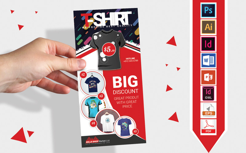 Propagační karta | Tričko Shop DL Flyer Vol-01 - šablona Corporate Identity