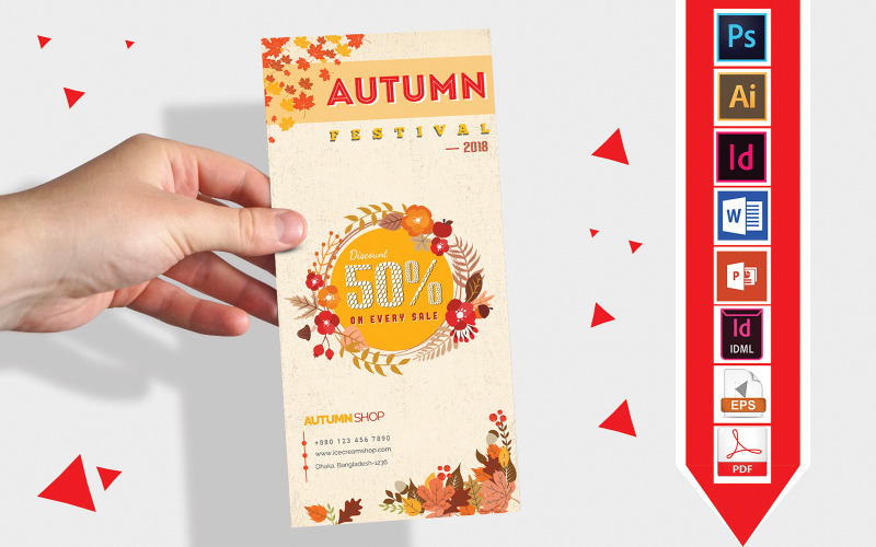 Download Фирменный стиль "Rack Card | Autumn Fall Sale DL Flyer Vol-01 - Corporate Identity Template" / Rack Card | Autumn Fall Sale DL Flyer Vol-01 - Corporate Identity Template - Фирменный стиль на тему графика dl,dl flyer,autumn dl flyer,fall dl flyer,autumn fall dl flyer,autumn,fall,autumn sale,fall sale,autumn fall sale,flyer,poster