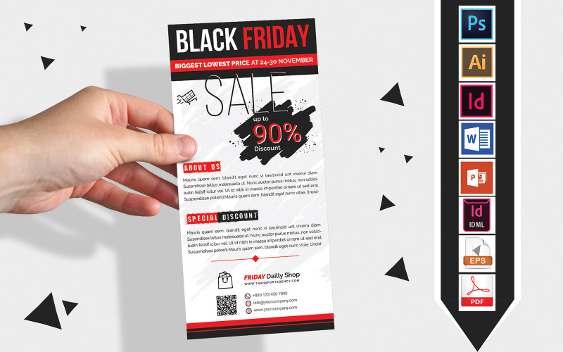 Download Фирменный стиль "Rack Card | Black Friday Sale DL Flyer Vol-01 - Corporate Identity Template" / Rack Card | Black Friday Sale DL Flyer Vol-01 - Corporate Identity Template - Фирменный стиль на тему графика dl,dl flyer,black friday dl flyer,friday,black friday,black friday flyer,black friday business flyer,discount flyer,coupon flyer,black friday coupon,friday discount flyer,black friday discoun