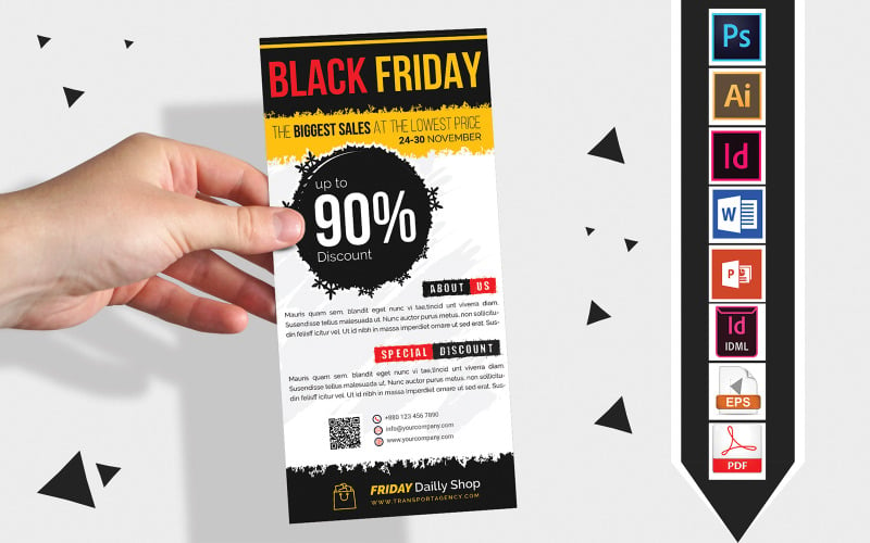 Rack Card | Black Friday Sale DL Flyer Vol-03 - Corporate Identity Template