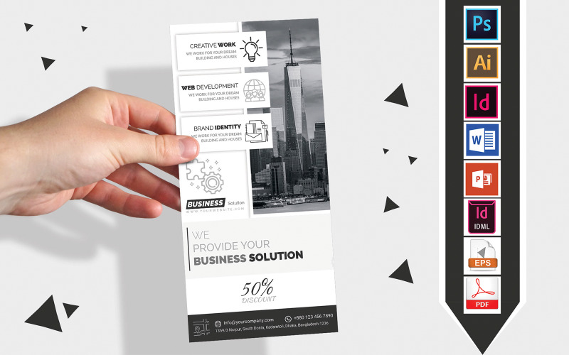 Download Фирменный стиль "Rack Card | Clean Minimal Business DL Flyer Vol-03 - Corporate Identity Template" / Rack Card | Clean Minimal Business DL Flyer Vol-03 - Corporate Identity Template - Фирменный стиль на тему графика minimal design,minimal flyer,minimal poster,minimal business flyer,minimal business poster,black and white design,corporate minimal design,corporate minimal flyer,dl flyer,rack card flyer,rac
