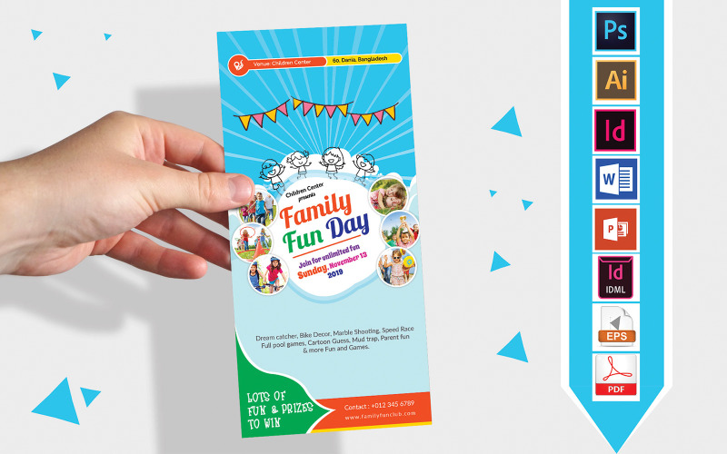 Download Фирменный стиль "Rack Card | Family Fun Day Festival DL Flyer Vol-01" / Rack Card | Family Fun Day Festival DL Flyer Vol-01 - Фирменный стиль на тему графика dl,dl flyer,family fun day,fun day festival,family fun day dl flyer,fun day,family sports,family tour,family funday tour,family fun day sport,fun day celebration,family celebration,child spor