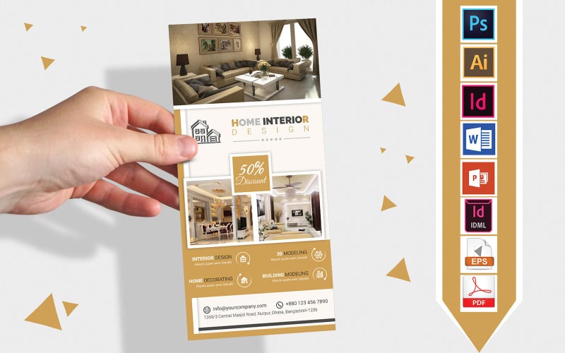 Rack Card | Interior Design Service DL Flyer Vol-02