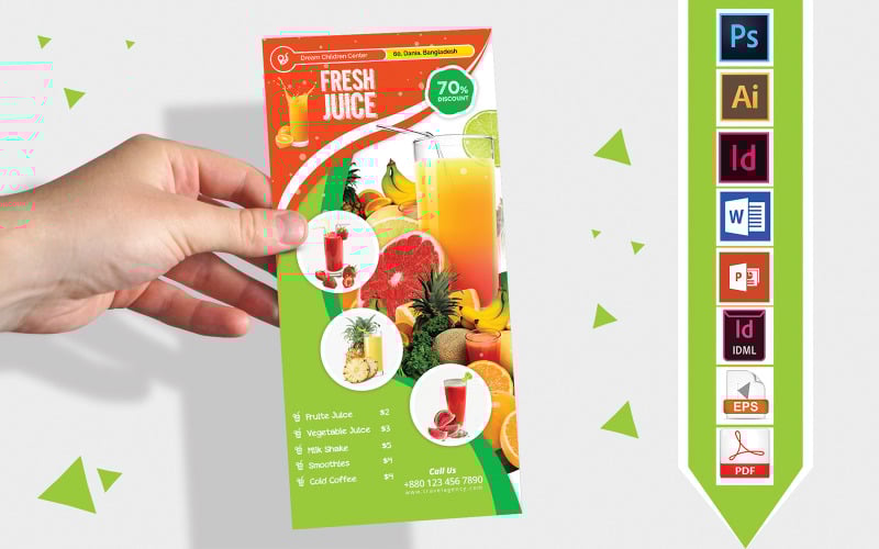 Download Фирменный стиль "Rack Card | Juice Menu DL Flyer Vol-02 - Corporate Identity Template" / Rack Card | Juice Menu DL Flyer Vol-02 - Corporate Identity Template - Фирменный стиль на тему графика dl,dl flyer,juice menu dl flyer,juice shop dl flyer,fruit juice,mango juice,lemon juice,pinapple juice,cold coffee,juice flyer,fruit flyer,fruit juice flyer,poster,juice poster,juice stall fl