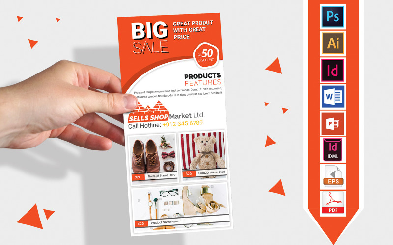 Download Фирменный стиль "Rack Card | Product Promotional DL Flyer Vol-03 - Corporate Identity Template" / Rack Card | Product Promotional DL Flyer Vol-03 - Corporate Identity Template - Фирменный стиль на тему графика dl,dl flyer,product dl flyer,promotion dl flyer,product,product promotion,product promotion flyer,product promotion poster,product promotional flyer,product promotional poster,product marketi