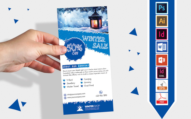 Rack kártya | Téli akció DL Flyer Vol-01 - Vállalati-azonosság sablon