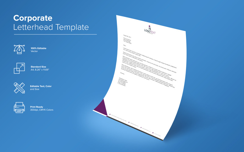 Download Фирменный стиль "Modern Letterhead Design - Corporate Identity Template" / Modern Letterhead Design - Corporate Identity Template - Фирменный стиль на тему графика corporate,letterhead,clean,creative,design,elegant,print,professional,simple,stylish,unique,modern,printing,layout,template,business,vector,logo,illustration,graphic