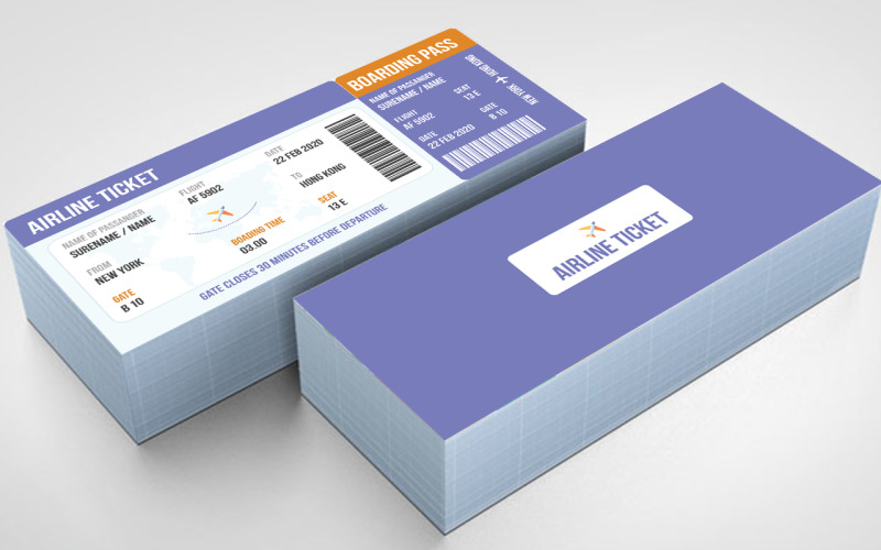 Download Фирменный стиль "Multipurpose Boarding Pass Invitation - Corporate Identity Template" / Multipurpose Boarding Pass Invitation - Corporate Identity Template - Фирменный стиль на тему графика adventure,air,air plane,airline,airport,blue,boarding pass,business card,card,class,coupon,departure,destination,event,first,flat,flight,fly,invitation,journey