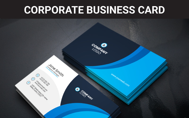 Download Фирменный стиль "Business Card - Corporate Identity Template" / Business Card - Corporate Identity Template - Фирменный стиль на тему графика business,card,design,corporate,company,id,profile,name,blue,cards,modern,real,estate