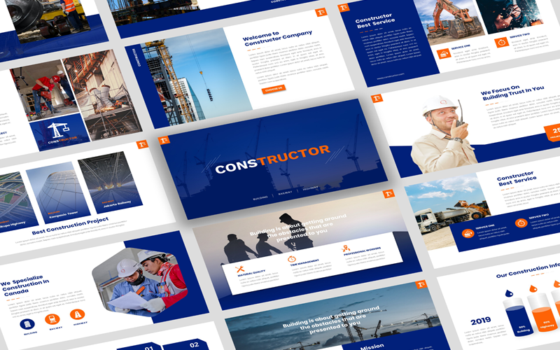 Constructeur - Modèle de présentation de construction Google Slides