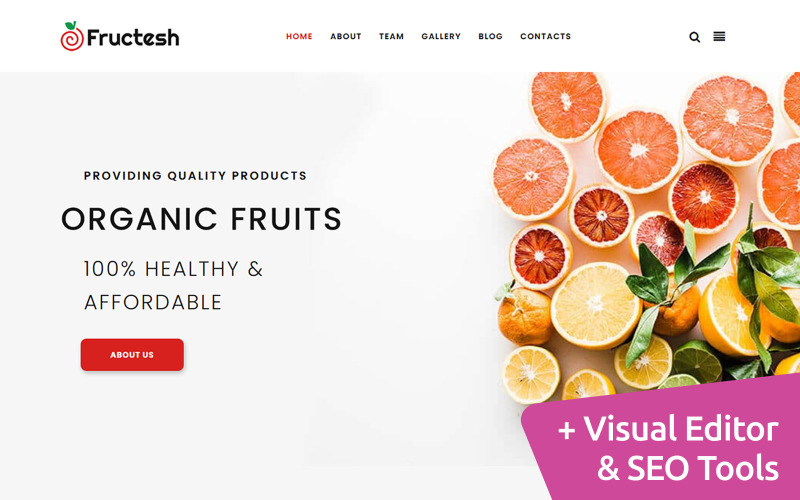 Fructesh - Organisk frukt Moto CMS 3-mall