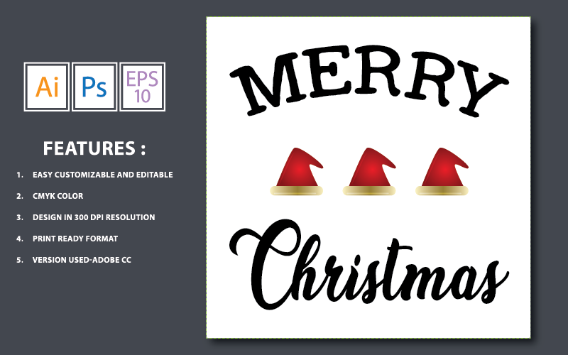 Merry Christmas Vector T-Shirt - Illustratie