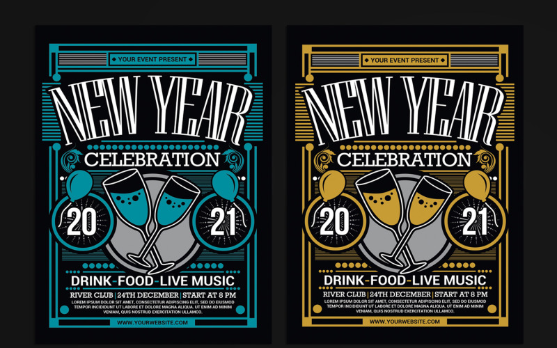 New Year Party Celebration 2021 - Corporate Identity Template