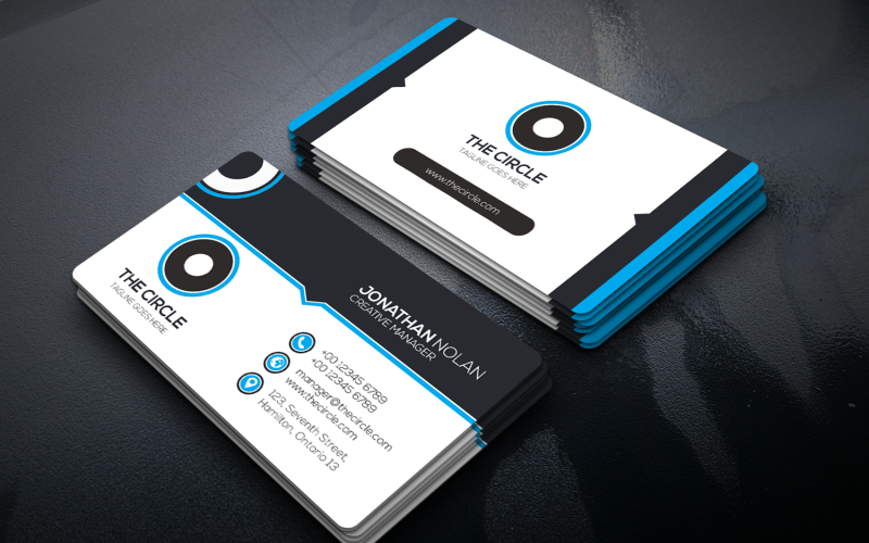 Download Фирменный стиль "The Circle - Multipurpose Double Side Business Cards" / The Circle - Multipurpose Double Side Business Cards - Фирменный стиль на тему графика business card,info card,visiting card,identity card,modern,print ready,print file,print card,simple,trending