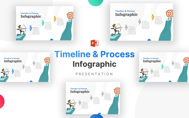 Archer con 3 passaggi verso il modello PowerPoint di infografica