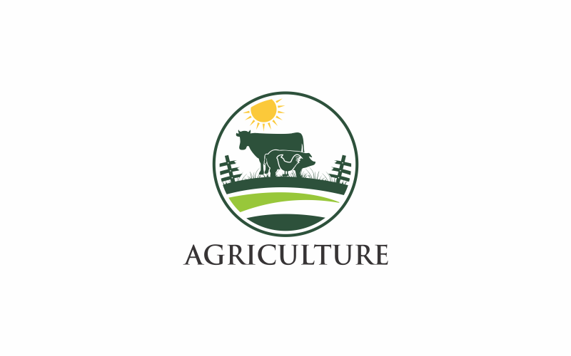 Rolnictwo płaski szablon Logo