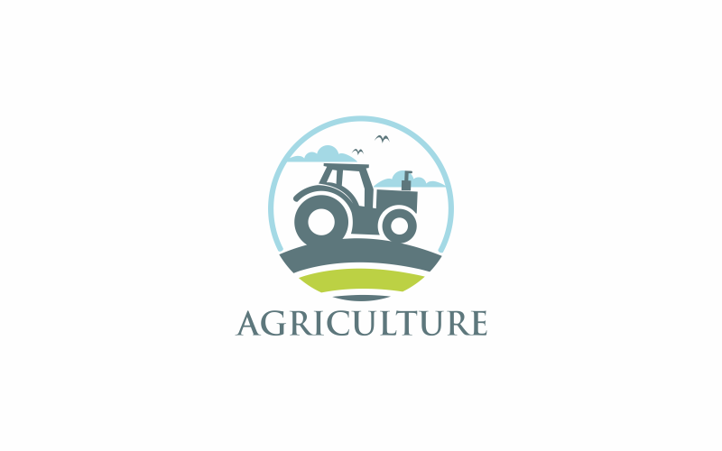 Download Шаблон логотипа "Agriculture Logo Template" / Agriculture Logo Template - Шаблон логотипа на тему графика agriculture,farm,nature,farming,agricultural,growth,tractor,green,food,wheat,farmer,grow,organic,business,season,scene,sun,agronomy,outdoor
