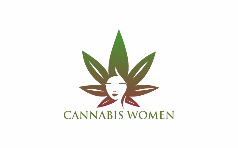 大麻妇女徽标模板