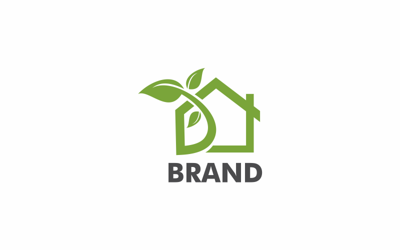 Groen huis abstract logo sjabloon