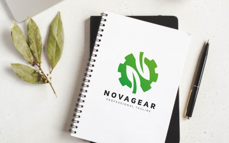 Download Шаблон логотипа "Novagear N Letter Gear Logo Template" / Novagear N Letter Gear Logo Template - Шаблон логотипа на тему графика gear,bio,botanical,branding,business,crest,eco,eco products,editable letter,elegant,environment,green,health,herb,insurance,leaf,leaves,life,logo,logotype