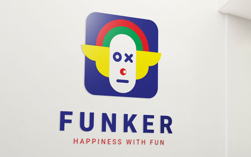 Шаблон логотипа Funker Colorful Joker Premium