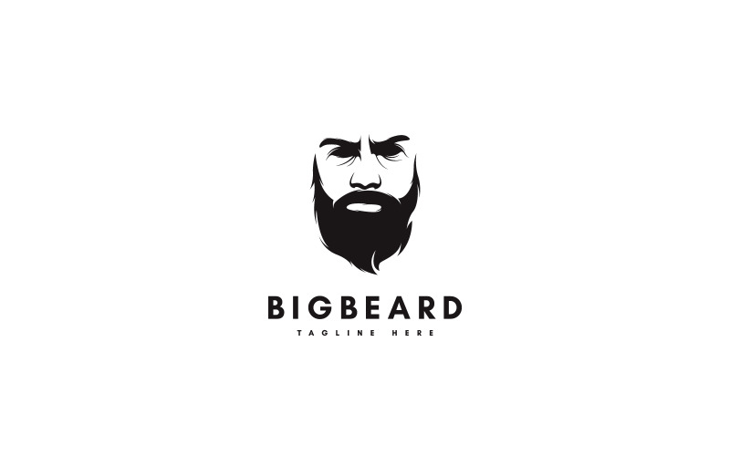 适用于理发店的大胡子徽标模板