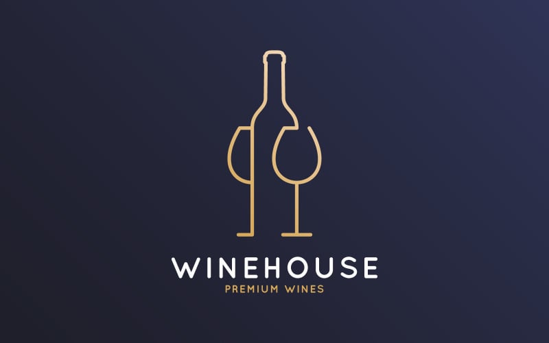 Wine with Wine Bottle Logo Template #143163 - TemplateMonster