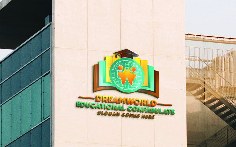 Download Шаблон логотипа "Dreamworld Logo Template" / Dreamworld Logo Template - Шаблон логотипа на тему графика educationcap,book,studyconfabulate,dreamworld,study,confabulate,icon,logo,template,vector,illustrator,graphics,acedmy,school,training,collage,grow,globe,humanicon,university
