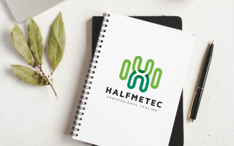 Download Шаблон логотипа "Halfmetec H Letter Logo Template" / Halfmetec H Letter Logo Template - Шаблон логотипа на тему графика circle,cute,design,high,letter,loader,logo,red,simple,word