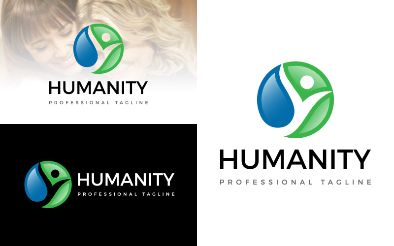 Download Шаблон логотипа "Human Humanity Logo Template" / Human Humanity Logo Template - Шаблон логотипа на тему графика innovation,intelligence,think,mind,head,care,medical,family,social,together,people,human,creative,humanity,love,insurance,non profit,wellness,community,health