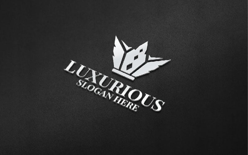 Modèle de logo Crown Luxurious Royal 90