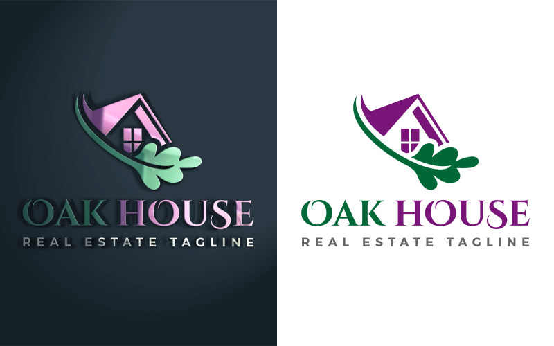 Download Шаблон логотипа "Oak House Green Real Estate Logo Template" / Oak House Green Real Estate Logo Template - Шаблон логотипа на тему графика sage,tree,wood,oak,garden,plant,resident,energy,residence,environment,abstract,home,vector,house,real,estate,green,leaf,construction,logo