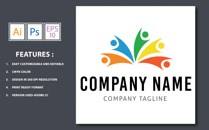 Download Шаблон логотипа "People Together Vector Design Logo Template" / People Together Vector Design Logo Template - Шаблон логотипа на тему графика family,people,team,business,together,vector,company,design,network,icon,group,human,template,person,symbol,teamwork,social,support,community,partnership