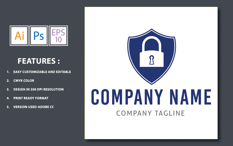 Download Шаблон логотипа "Secure Abstract Shield Vector Logo Template" / Secure Abstract Shield Vector Logo Template - Шаблон логотипа на тему графика illustration,abstract,vector,design,security,protection,icon,shield,shape,element,logo,sign,symbol,safe,emblem,protect,technology,business,company,defense