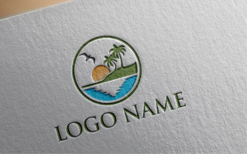 Abstrakcyjny szablon logo plaży