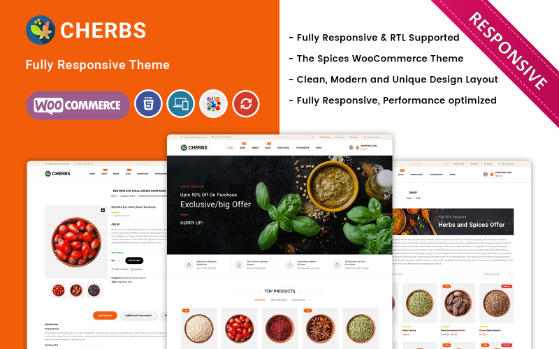 Cherbs - A Spices Store érzékeny WooCommerce téma