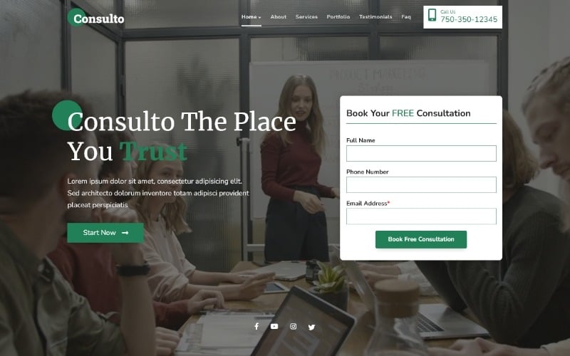 Consulto - law & Businesses  Consulting Agency HTML5 Landing Page Template